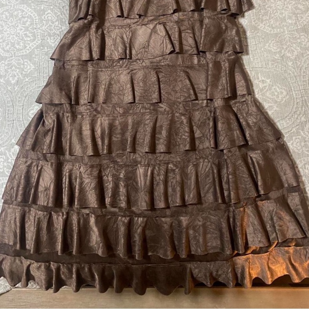 Chic Brown Ruffle Mini Dress - Picture 4 of 4